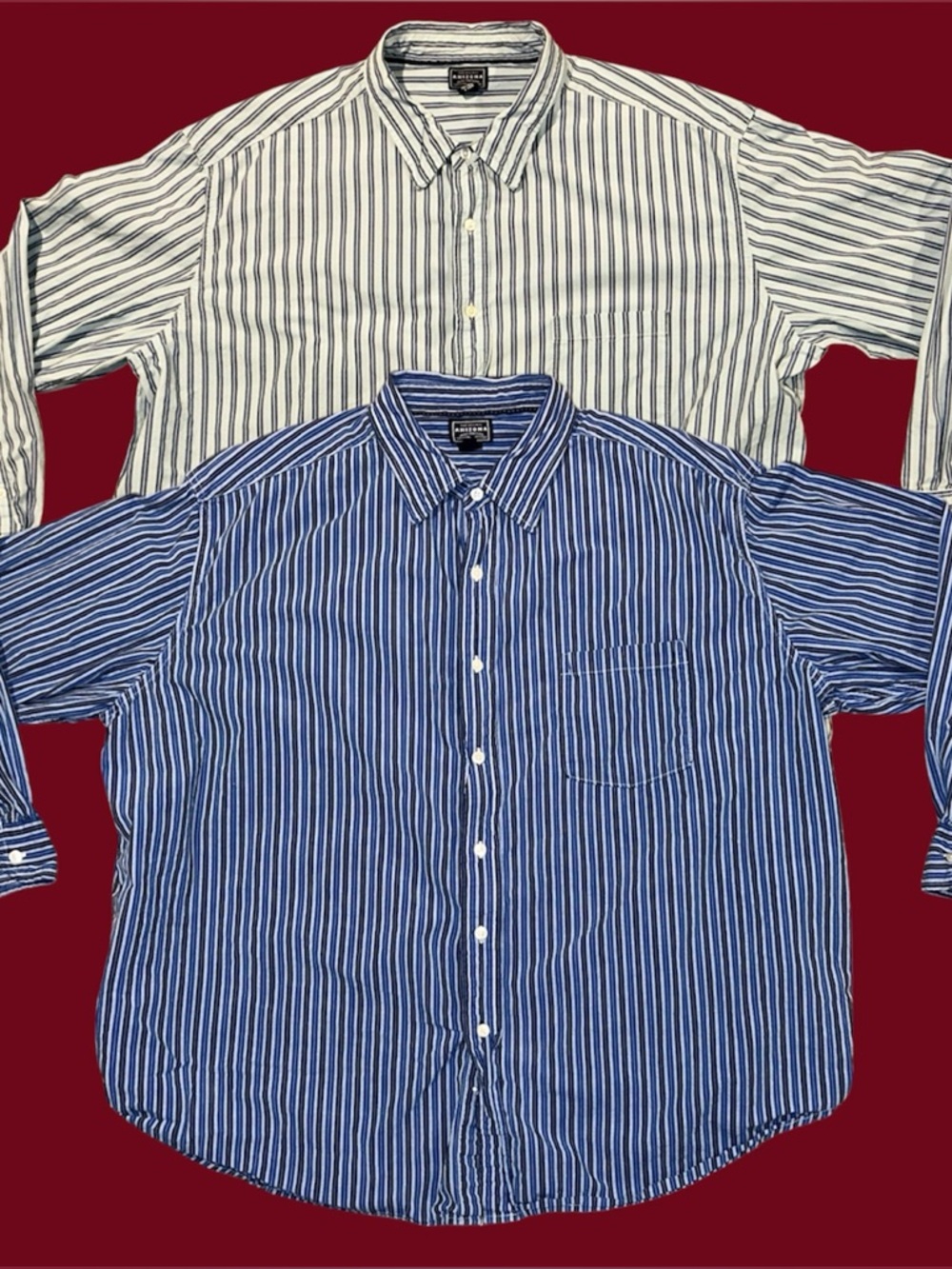 Set of Two (2) Men’s Casual 3XL Arizona Jean Button Down Shirts - Rodeo/Cowboy